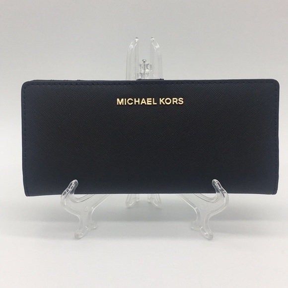 Michael Kors Jet Set Flat Slim Bifold Wallet Black - Picture 5 of 8